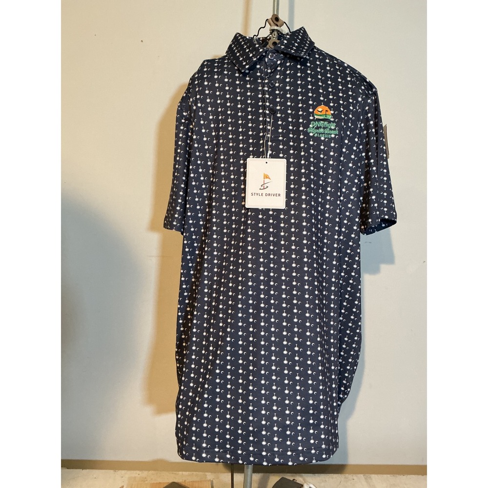 Style Driver‎ Mens Navy Palmetto Moon Golf Polo ONEflight Myrtle Beach SDM26PO M